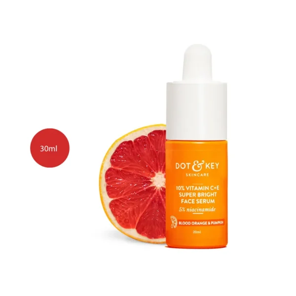 DOT & KEY 10% Vitamin C + E Serum with 5% Niacinamide 30ml yellow bottle.