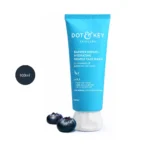 DOT & KEY Barrier Repair + Hydrating Gentle Face Wash 100ml blue tube next to blueberries.