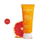 DOT & KEY Vitamin C + E Super Bright Gel Face Wash 100ml orange tube with orange slice.