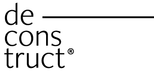 Deconstruct brand logo on white background,