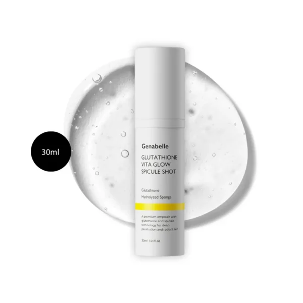 Genabelle Glutathione Vita Glow Spicule Shot 30ml bottle with gel accents.