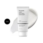 Genabelle Laser Soothing Sunscreen 70ml tube with smooth white cream texture accents.