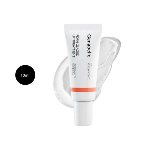 Genabelle PDRN Glazed Lip Treatment 10ml white tube with gloss accents.