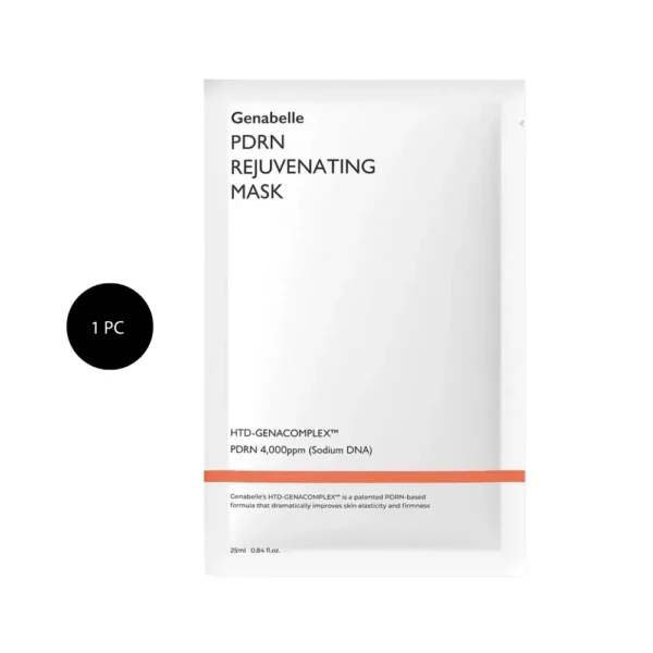 Genabelle PDRN Rejuvenating Mask 1 PC sachet with orange stripe accent.