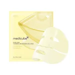 medicube Kojic Acid Turmeric Brightening Gel Mask 1pc yellow packet on white background.