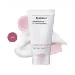 Biodance Collagen Mask To Foam Cleanser 150ml white tube with pink cream and foam.