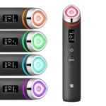 medicube AGE-R Booster Pro EX Device (Black) matte wand showing multi-color LED light modes.