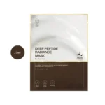 medicube Deep Peptide Radiance Mask 27ml sheet mask package in white and dark brown.