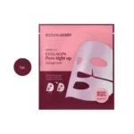 EQQUALBERRY Collagen Pore-tight up Hydrogel Mask 1pc pink and maroon sachet packet.