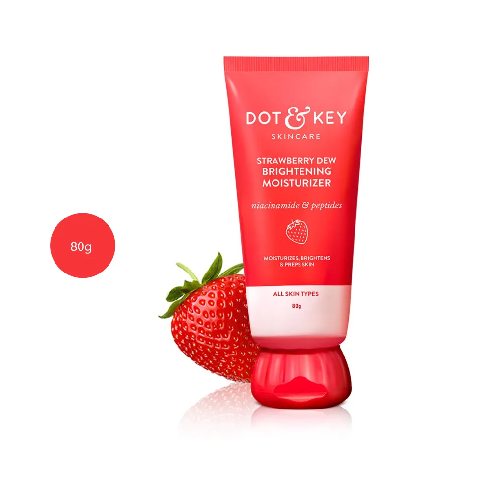 Dot & Key Strawberry Dew Brightening Moisturizer 80g red squeeze tube.