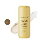 medicube Vanilla & Pistachio Kojic Acid Brightening Deodorant 83g yellow stick with balm swatch.