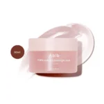 Abib PDRN Collagen Overnight Mask Firming Jelly 80ml pink jar over glossy pink gel smear.