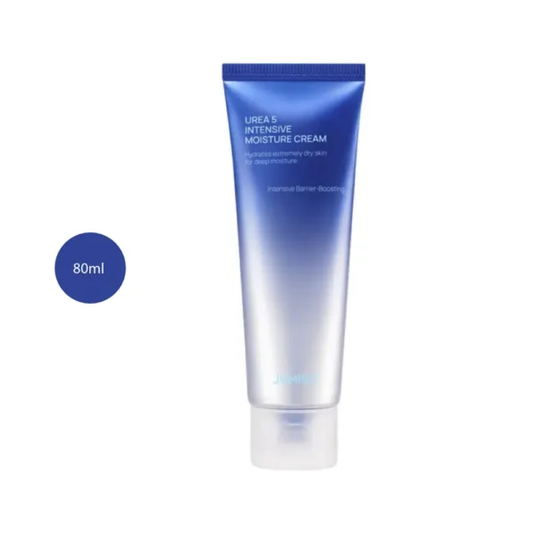 JUMISO Urea 5 Intensive Moisture Cream 80ml gradient blue squeeze tube with clear cap.