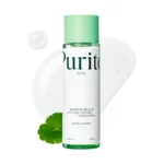 Purito Wonder Releaf Centella Unscented Toner clear bottle with light green cap.