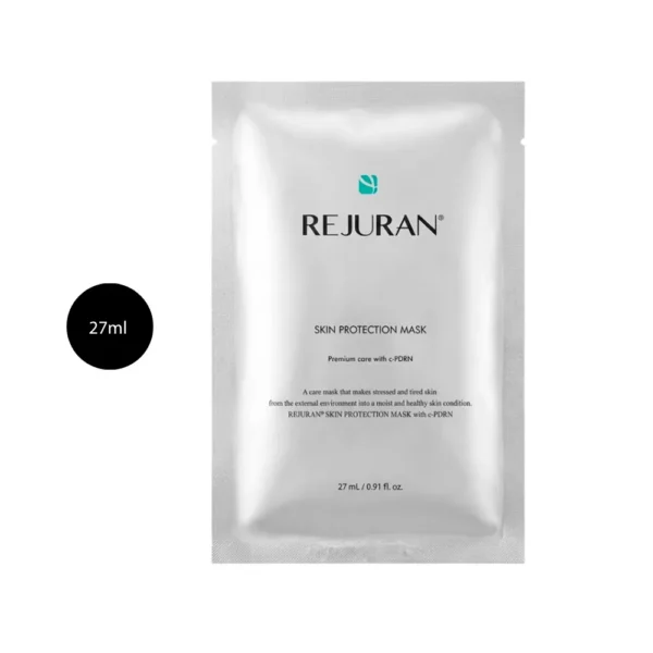 REJURAN Skin Protection Mask 27ml silver foil sheet mask pouch.
