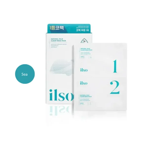 ilso Natural Mild Clear Nose Pack 5ea box and step 1 and 2 strip pouch.