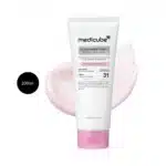 medicube Rosemary PDRN Damage Care Hair Mask 200ml white tube over light pink cream smear.