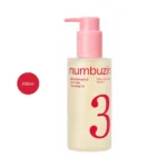 numbuzin No.3 Bifida Bakuchiol Zero Pore Cleansing Oil 200ml bottle with pink pump.